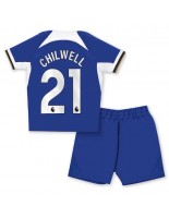 Chelsea Ben Chilwell #21 Domácí dres pro děti 2023-24 Krátký Rukáv (+ trenýrky)